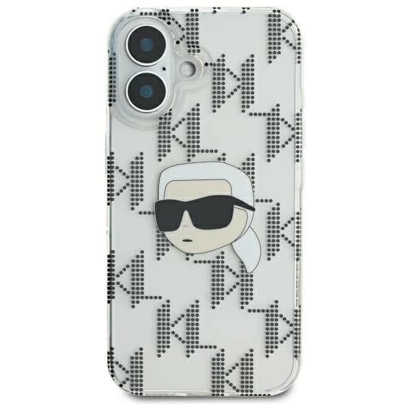 Karl Lagerfeld iPhone 16 Mobilskal IML Karl Head Electroplated - Clear