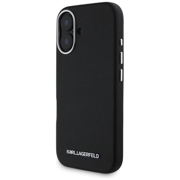 Karl Lagerfeld iPhone 16 Mobilskal MagSafe Saffiano Full Wrapped - Svart
