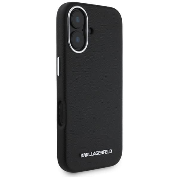 Karl Lagerfeld iPhone 16 Mobilskal MagSafe Saffiano Full Wrapped - Svart