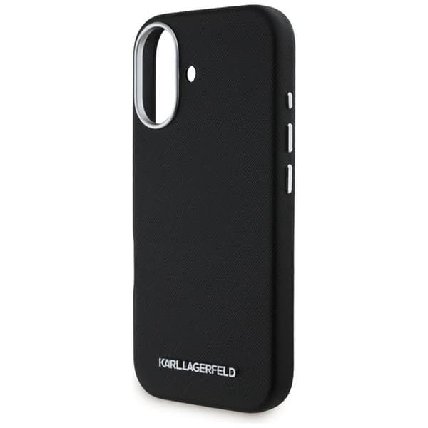 Karl Lagerfeld iPhone 16 Mobilskal MagSafe Saffiano Full Wrapped - Svart