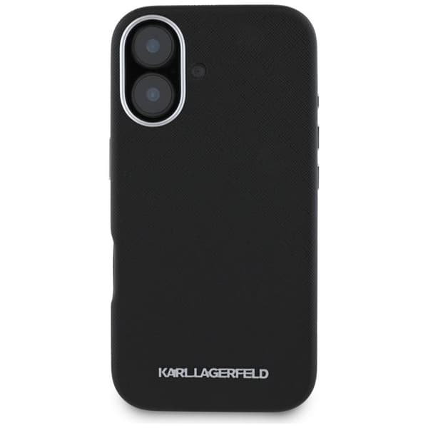 Karl Lagerfeld iPhone 16 Mobilskal MagSafe Saffiano Full Wrapped - Svart