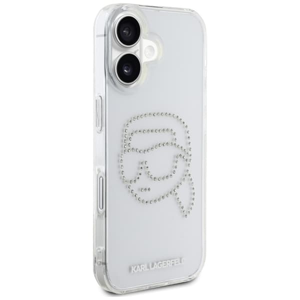 Karl Lagerfeld iPhone 16 Mobilskal Rhinestones Karl Head - Transparent