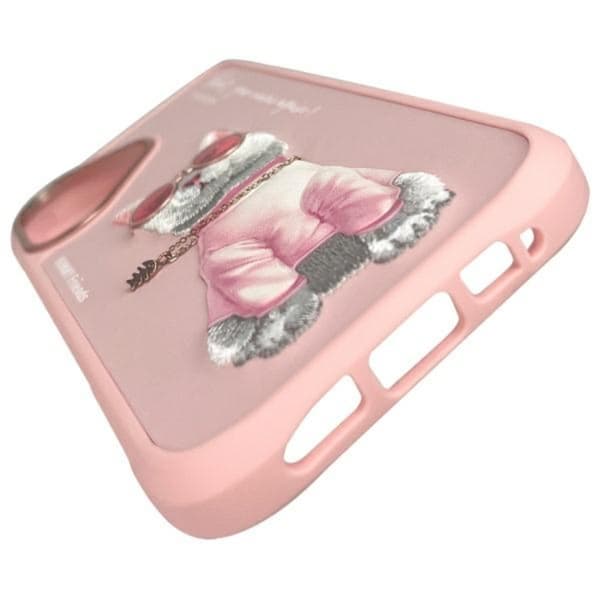 Nimmy iPhone 16 Mobilskal Glasses Cool Cat - Rosa