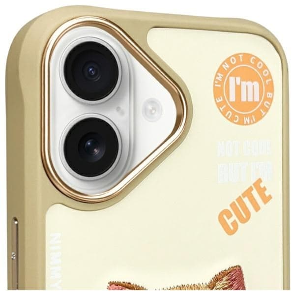Nimmy iPhone 16 Mobilskal Cool & Cute 2.0 Cat - Khaki