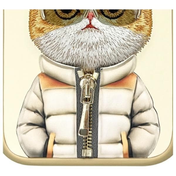 Nimmy iPhone 16 Mobilskal Cool & Cute 2.0 Cat - Khaki