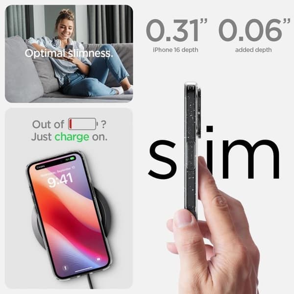 Spigen iPhone 16 Mobilskal Liquid Crystal - Glitter Crystal