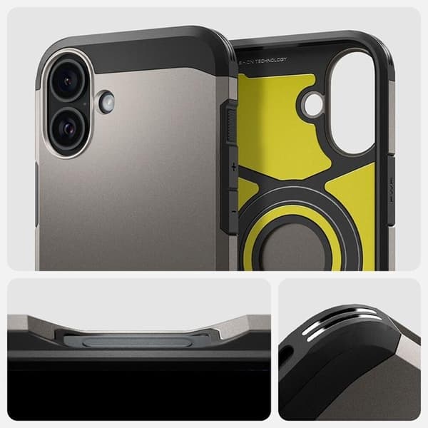 Spigen iPhone 16 Mobilskal MagSafe Tough Armor - Gunmetal