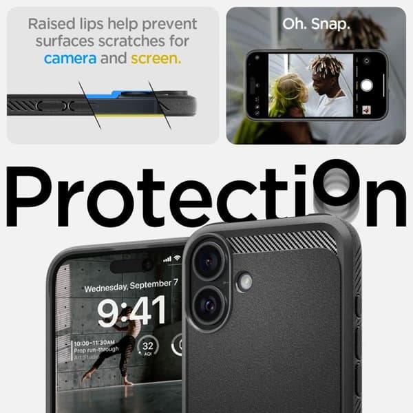Spigen iPhone 16 Mobilskal Magsafe Rugged Armor - Svart