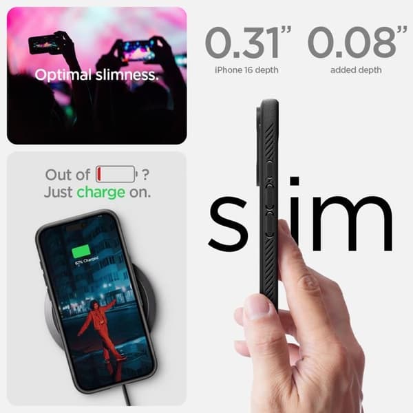 Spigen iPhone 16 Mobilskal Magsafe Rugged Armor - Svart