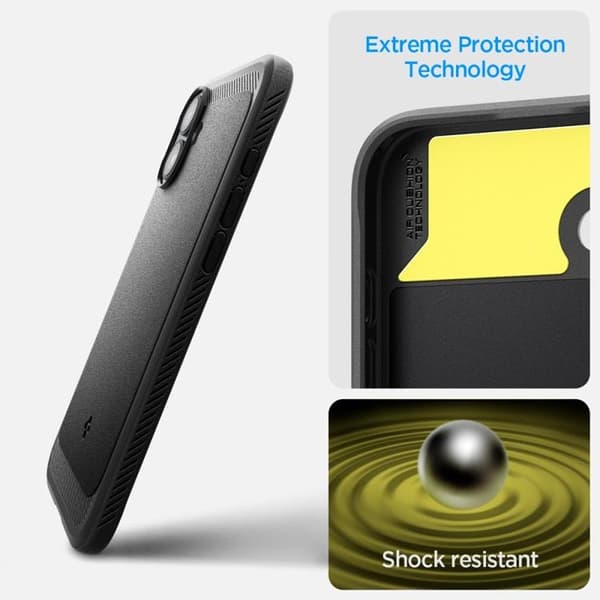 Spigen iPhone 16 Mobilskal Magsafe Rugged Armor - Svart