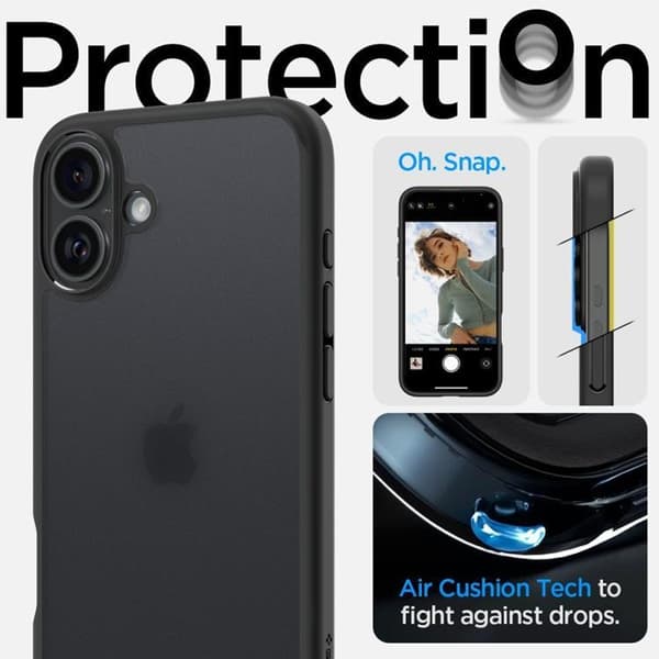 Spigen iPhone 16 Mobilskal Ultra Hybrid - Frost Svart