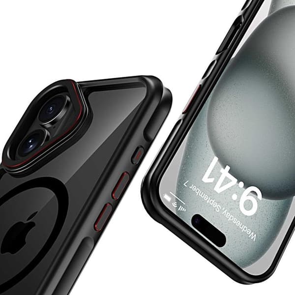 Tech-Protect iPhone 16 Mobilskal Magsafe Maghybrid - Svart/Röd