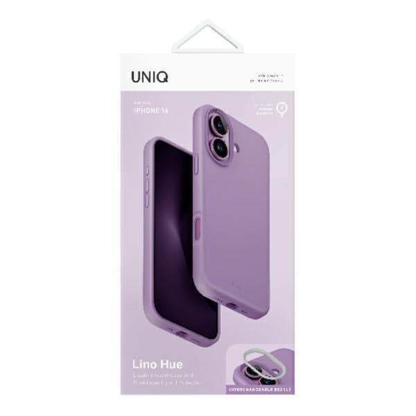 Uniq iPhone 16 Mobilskal Magsafe Lino Hue - Grape Rosa