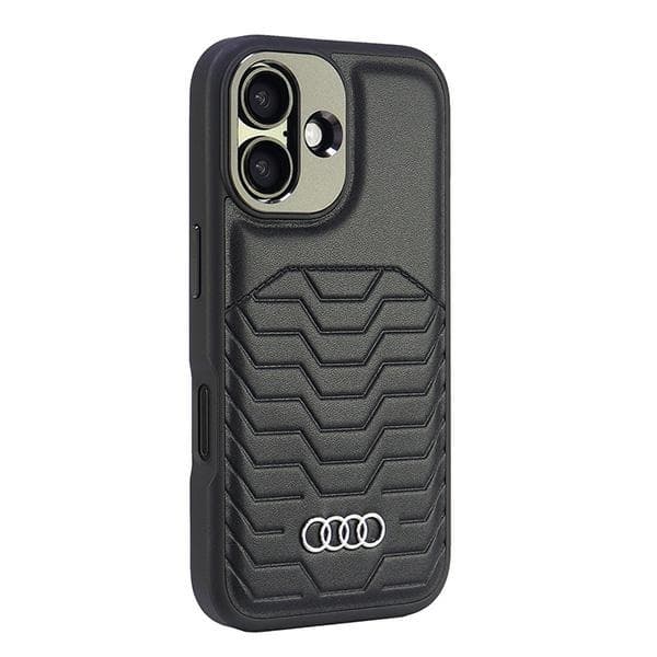 Audi iPhone 16 Plus Mobilskal MagSafe Syntetiskt Läder - Svart