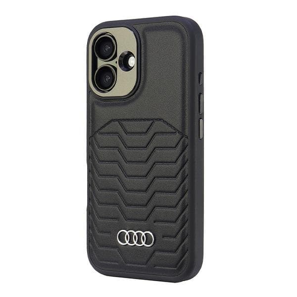 Audi iPhone 16 Plus Mobilskal MagSafe Syntetiskt Läder - Svart