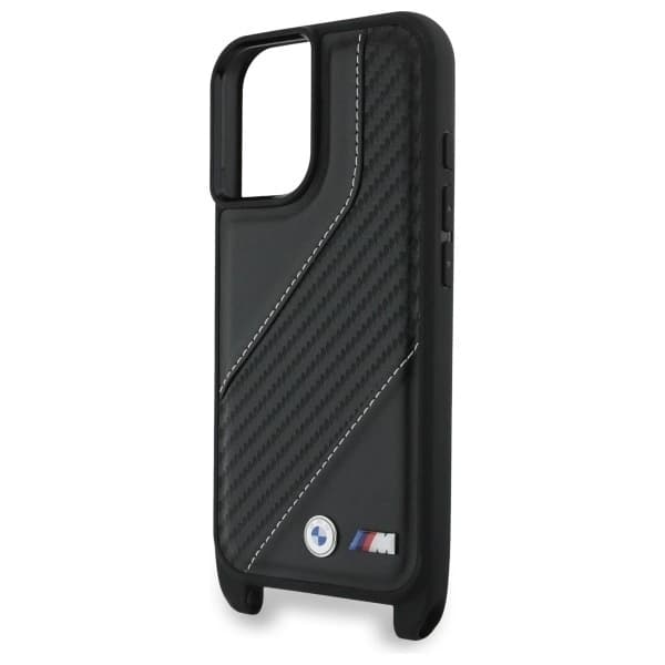 BMW iPhone 16 Plus Mobilskal Carbon Stripe & Strap - Svart