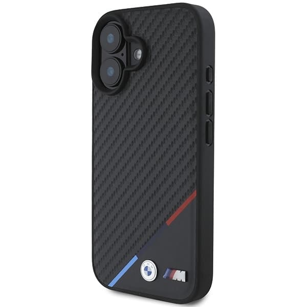 BMW iPhone 16 Plus Mobilskal MagSafe Carbon Tricolor - Svart