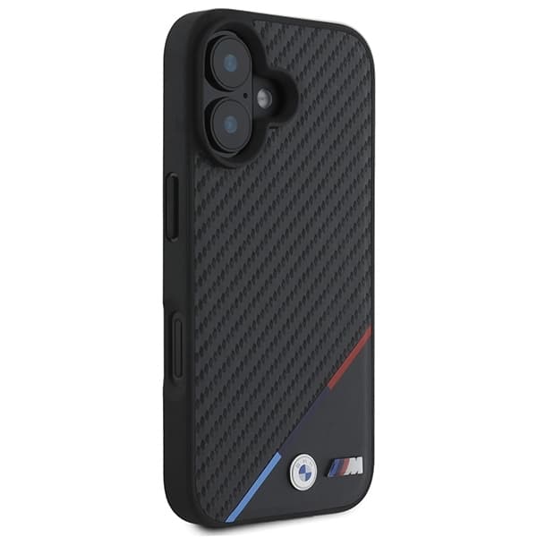 BMW iPhone 16 Plus Mobilskal MagSafe Carbon Tricolor - Svart