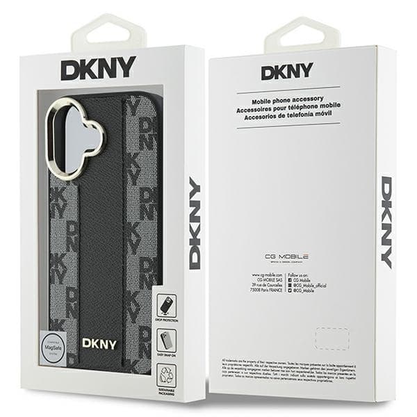 DKNY iPhone 16 Plus Mobilskal MagSafe Checkered Pattern - Svart