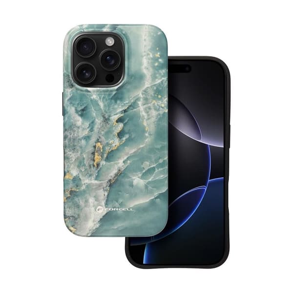Forcell iPhone 16 Plus Mobilskal MagSafe Mirage - Grön Marble