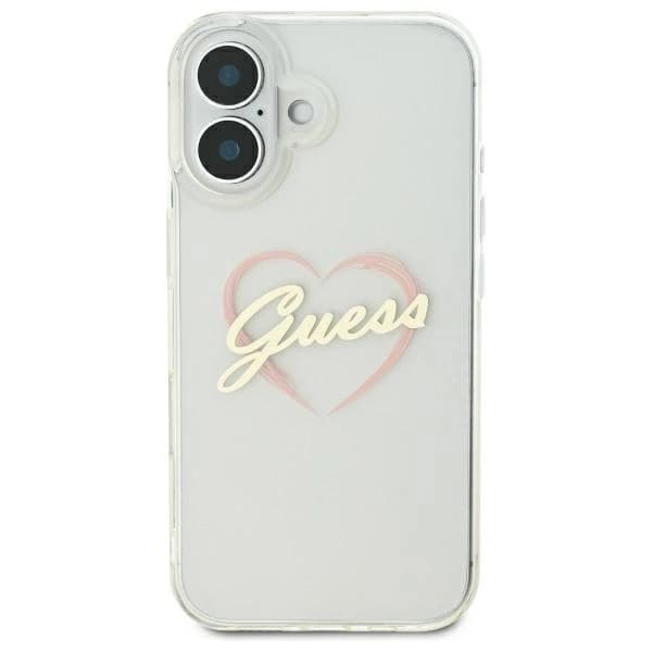Guess iPhone 16 Plus Mobilskal IML Heart - Transparent