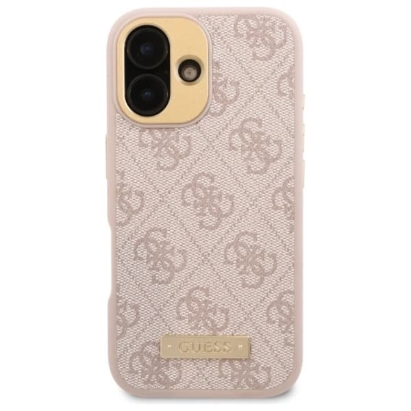 Guess iPhone 16 Plus Mobilskal MagSafe 4G Logo Plate - Rosa