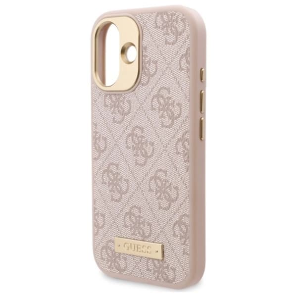 Guess iPhone 16 Plus Mobilskal MagSafe 4G Logo Plate - Rosa