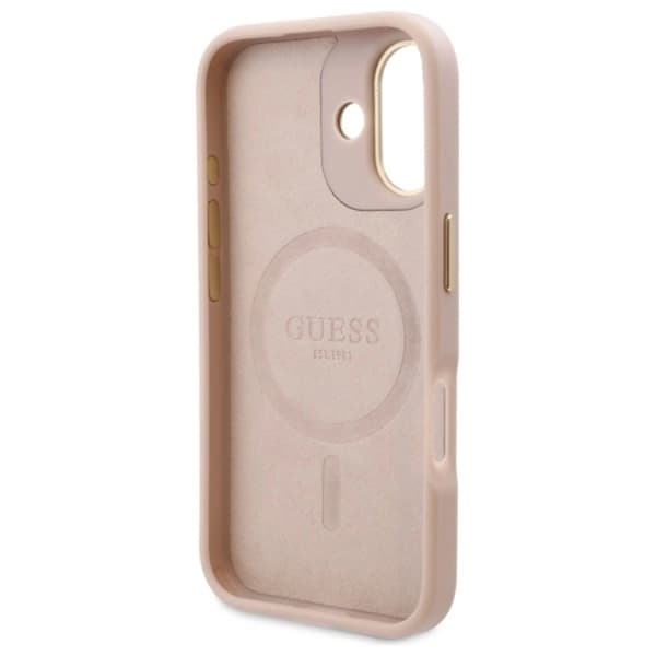 Guess iPhone 16 Plus Mobilskal MagSafe 4G Logo Plate - Rosa