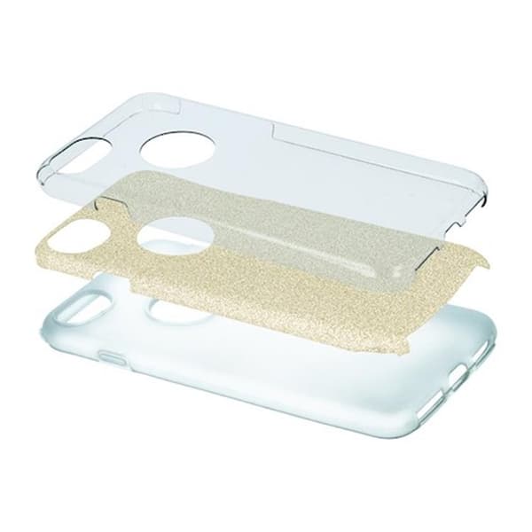 iPhone 16 Plus Mobilskal Glitter 3in1 - Guld
