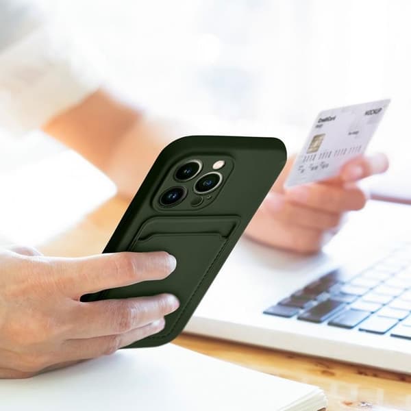 iPhone 16 Plus Mobilskal Korthållare - Grön