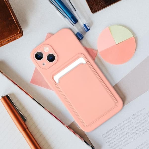 iPhone 16 Plus Mobilskal Korthållare - Rosa