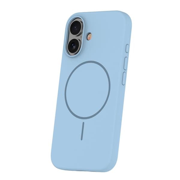 iPhone 16 Plus Mobilskal MagSafe Silikon Thin - Ljusblått