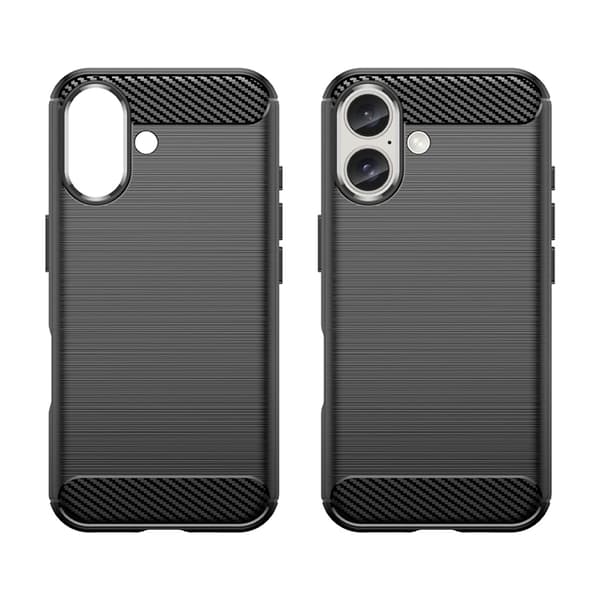iPhone 16 Plus Mobilskal Silikon Carbon - Svart