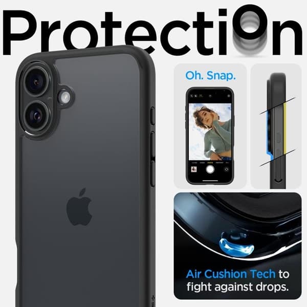Spigen iPhone 16 Plus Mobilskal Ultra Hybrid - Matt Svart