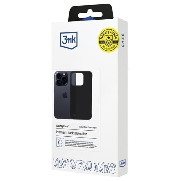 3MK iPhone 16 Pro Max Mobilskal Matt Just20g - Svart