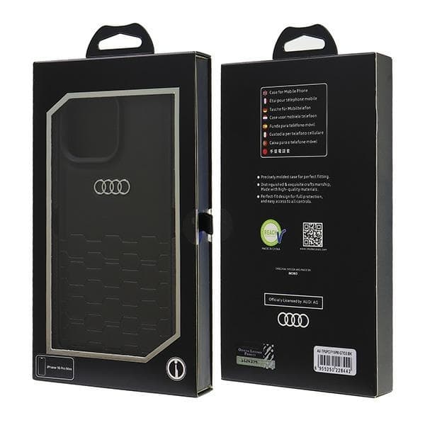 Audi iPhone 16 Pro Max Mobilskal Syntetiskt Läder - Svart