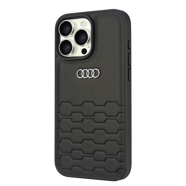 Audi iPhone 16 Pro Max Mobilskal Syntetiskt Läder - Svart