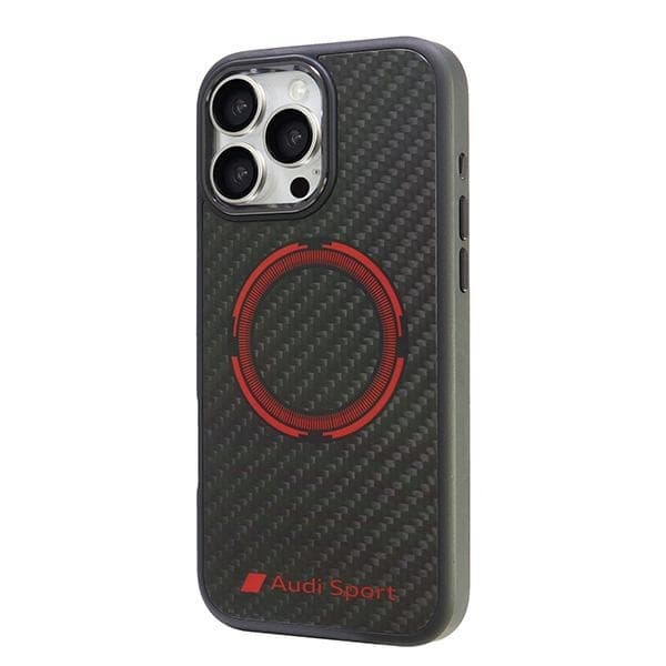 Audi iPhone 16 Pro Max Mobilskal MagSafe Röda Cirkeln - Svart
