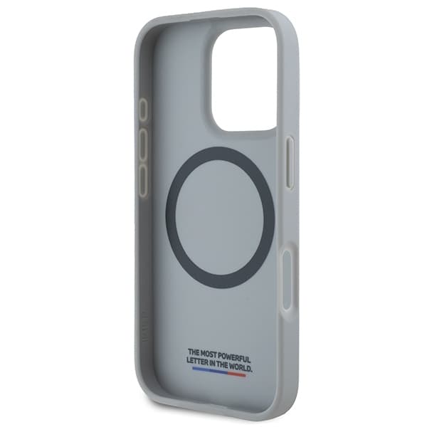 BMW iPhone 16 Pro Max Mobilskal MagSafe Carbon Tricolor Line - Grå