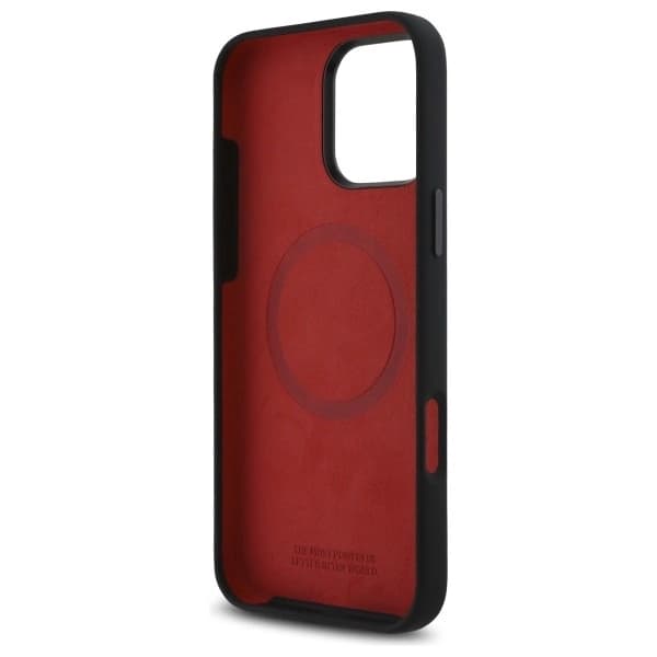 BMW iPhone 16 Pro Max Mobilskal MagSafe Silikon Hexagon Röd Line