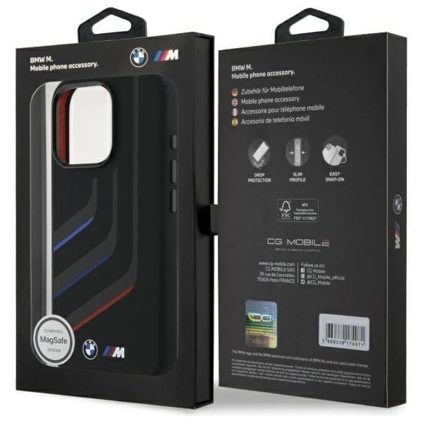 BMW iPhone 16 Pro Max Mobilskal MagSafe Silikon Turning Lines