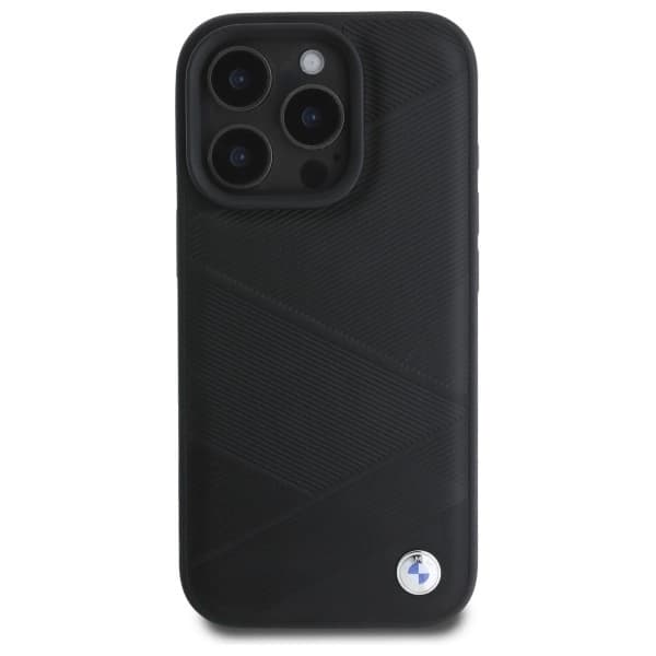 BMW iPhone 16 Pro Max Mobilskal Sign Läder Crossing Lines