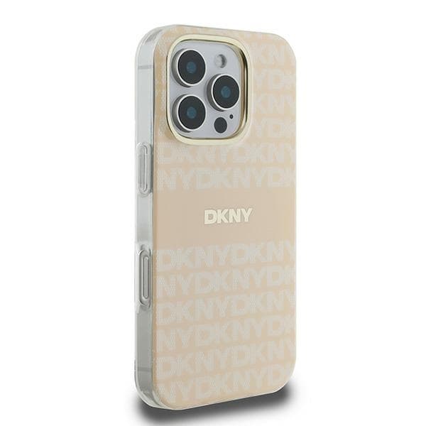 DKNY iPhone 16 Pro Max Mobilskal MagSafe Repeat Texture Stripe - Rosa