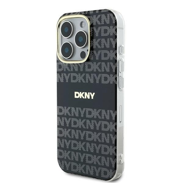 DKNY iPhone 16 Pro Max Mobilskal MagSafe Repeat Texture Stripe - Svart