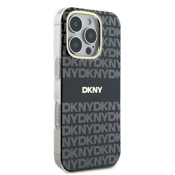 DKNY iPhone 16 Pro Max Mobilskal MagSafe Repeat Texture Stripe - Svart