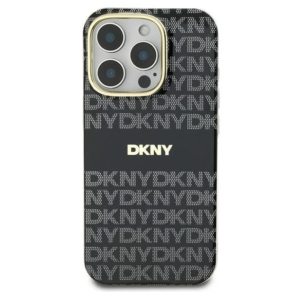 DKNY iPhone 16 Pro Max Mobilskal MagSafe Repeat Texture Stripe - Svart