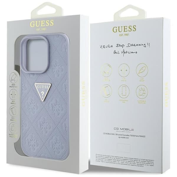 Guess iPhone 16 Pro Max Mobilskal Hot Stamp 4G Triangle Logo - Lila