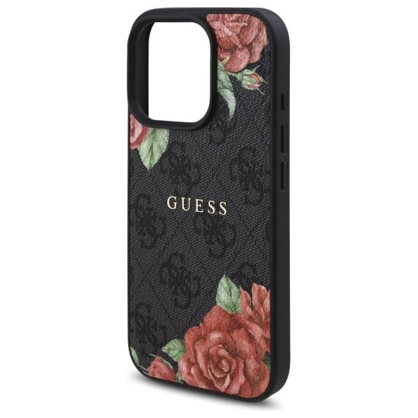 Guess iPhone 16 Pro Max Mobilskal MagSafe 4G Flowers Print - Svart