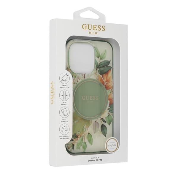 Guess iPhone 16 Pro Max Mobilskal MagSafe IML Flower & Tonal Circle