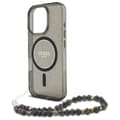 Miniatyrbild 5 av 7: Guess iPhone 16 Pro Max Mobilskal MagSafe IML Glitter Med Strap - Svart